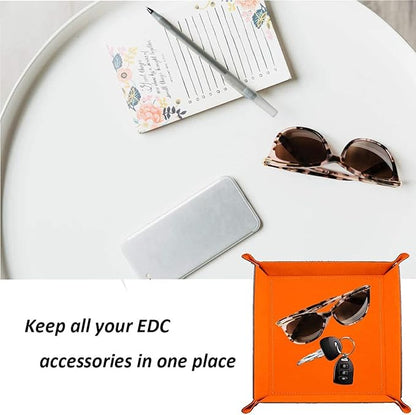 siduater Valet Tray Desktop Storage Organizer – Vegan Leather Catchall Tray - Image 3
