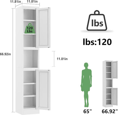 Ckzbx Tall Narrow Storage Cabinet 66.93" H Tall Bathroom Cabinets Metal Pantry - Image 3
