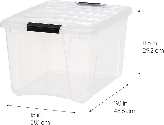 IRIS USA 40 Qt Stackable Plastic Storage Bins - Image 3