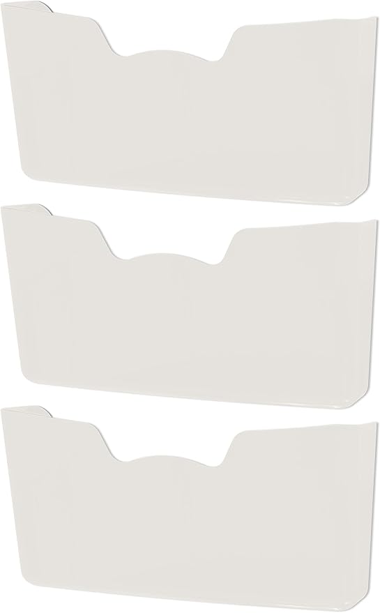 Simple Houseware White Wall Mount Single Pocket Hanging File Holder - Image 5