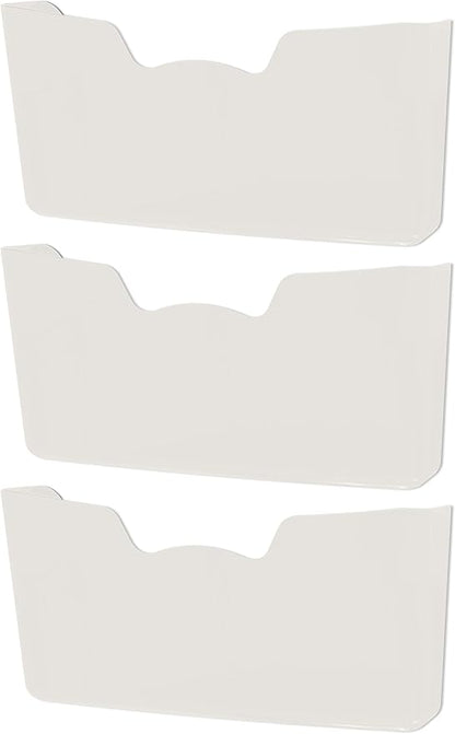 Simple Houseware White Wall Mount Single Pocket Hanging File Holder - Image 5