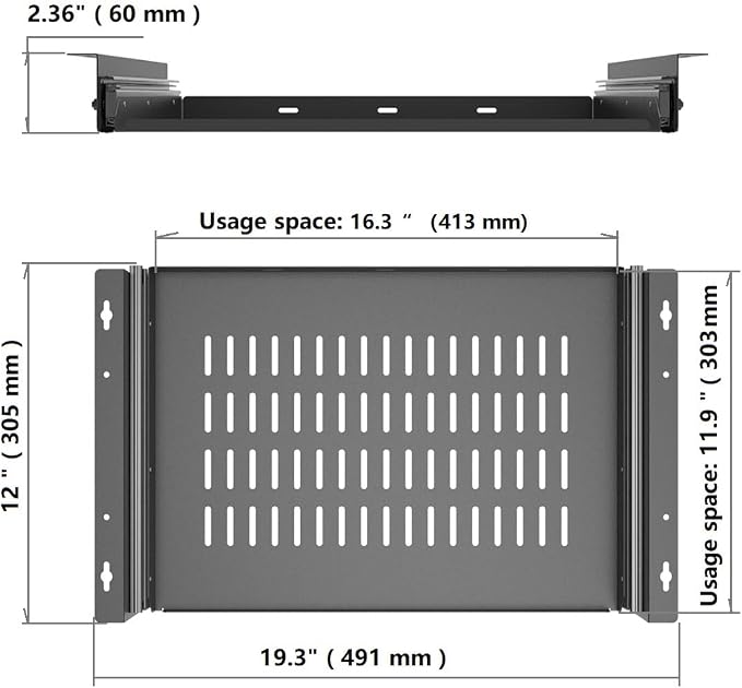JINGCHENGMEI Sliding Under Desk Laptop Mount Shelf - Image 2