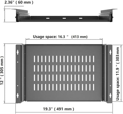 JINGCHENGMEI Sliding Under Desk Laptop Mount Shelf - Image 2