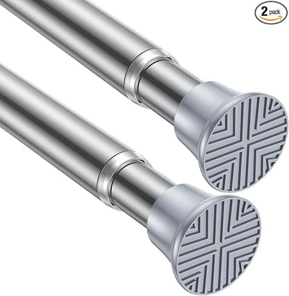 AIZESI Tension Curtain Rod 18-36 inch，2Pcs Adjustable Tension Rod Silver by AIZESITENSIONROD