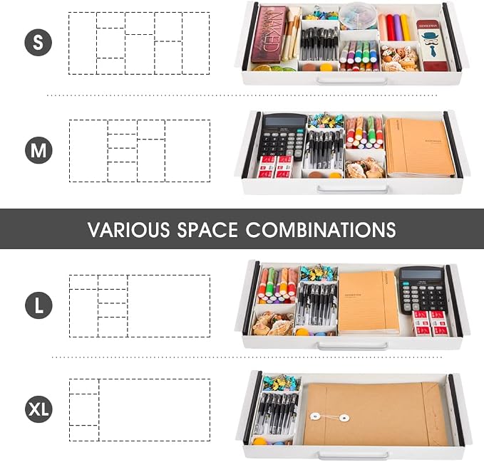 Large Size Under Desk Slide out Pencil Drawer White - Image 5