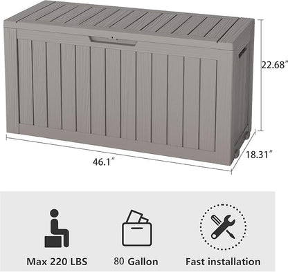 Outdoor Storage Box, Resin Deck Boxes Indoor and outdoor, Waterproof Storage - Image 2