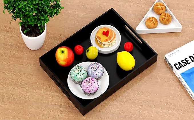 NIUBEE Black Serving Tray 12x16 Inches - Image 4
