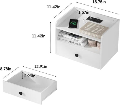 Floating Nightstand Set of 2 Modern Night Stands - Image 2