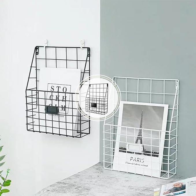 Hanging Wall File Rack 1Pack Office Hanging Magazine Rack Metal Mail Organizer - Image 6