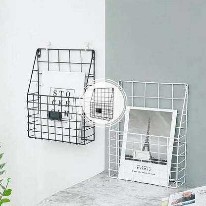 Hanging Wall File Rack 1Pack Office Hanging Magazine Rack Metal Mail Organizer - Image 6