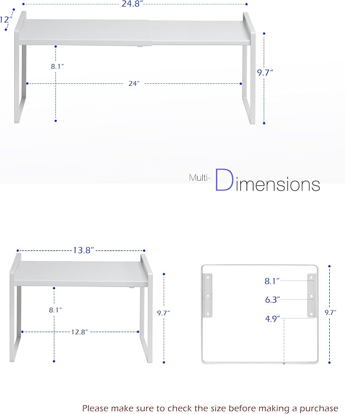 Nxconsu Cabinet Shelf Expandable Height Adjustable Shelf Organizer Riser - Image 3