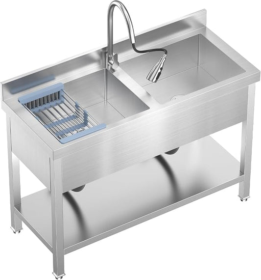 Stainless Steel Utility Sink Commercial Stainless Steel Double Bowl Utility Sink by Unknown