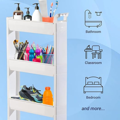 Miles Kimball 5 Tier Slim Cart, Durable Plastic, Easy Assembly, Holds Up to 6.5 - Image 7