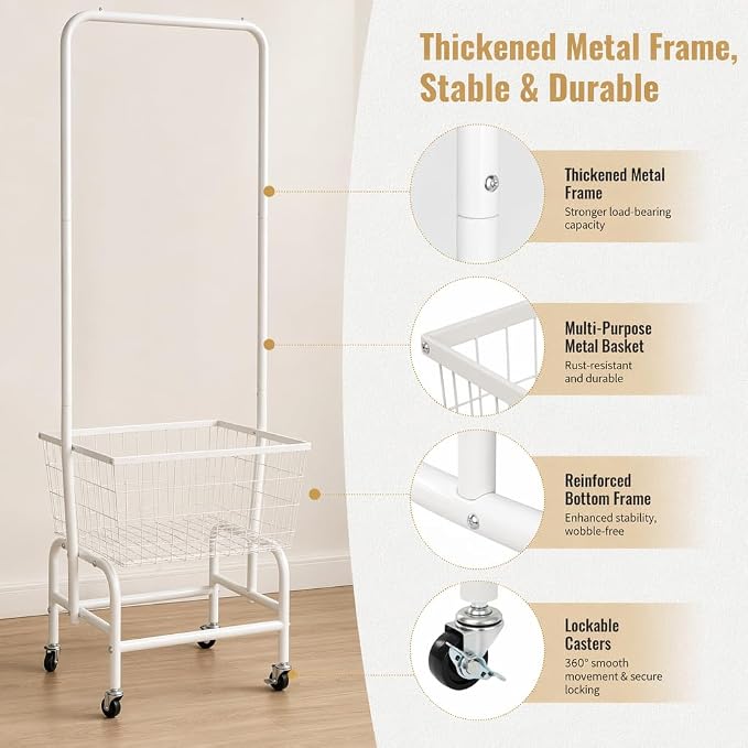 ALIMORDEN Rolling Laundry Cart - Image 4