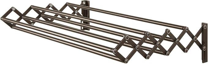 mDesign Steel Wall Mount Accordion Expandable Retractable Clothes Air Drying - Image 9