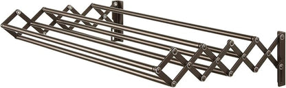 mDesign Steel Wall Mount Accordion Expandable Retractable Clothes Air Drying - Image 9