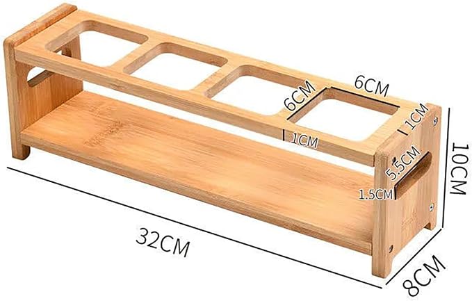 TOPINCN Rack Organizer, Storage Holder Seasoning Storage 4 Holes Shelf - Image 3