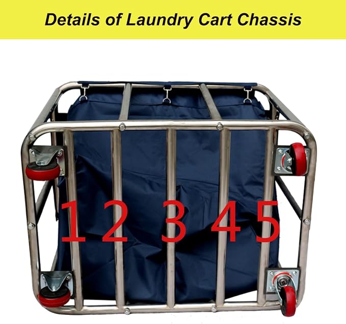 Large Laundry Cart With Wheels Heavy Duty Rolling Storage Basket Organizer - Image 4