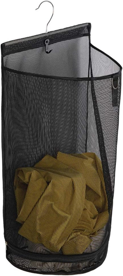 ALYER Hanging Semi Round Storage Mesh Bag, Collapsible Laundry Hamper Basket by ALYER