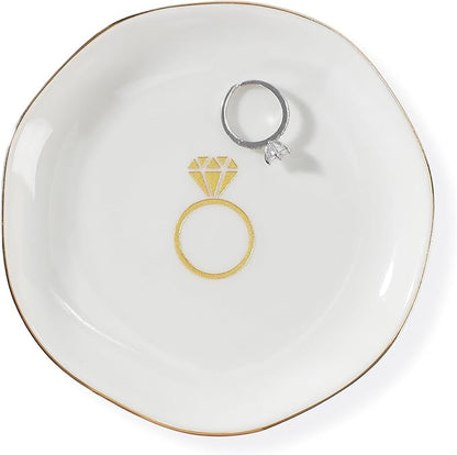 HOME SMILE Ring Dish Printed Ring，Engagement Engaged Wedding Bridal Gifts by HOMESMILE