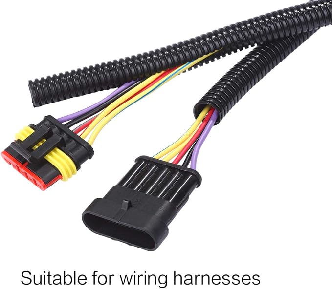 Alex Tech 10ft - 1 inch Split Wire Loom Tubing - Black - Image 3