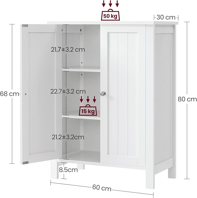 VASAGLE Floor Storage Cabinet, Freestanding Storage Unit - Image 6