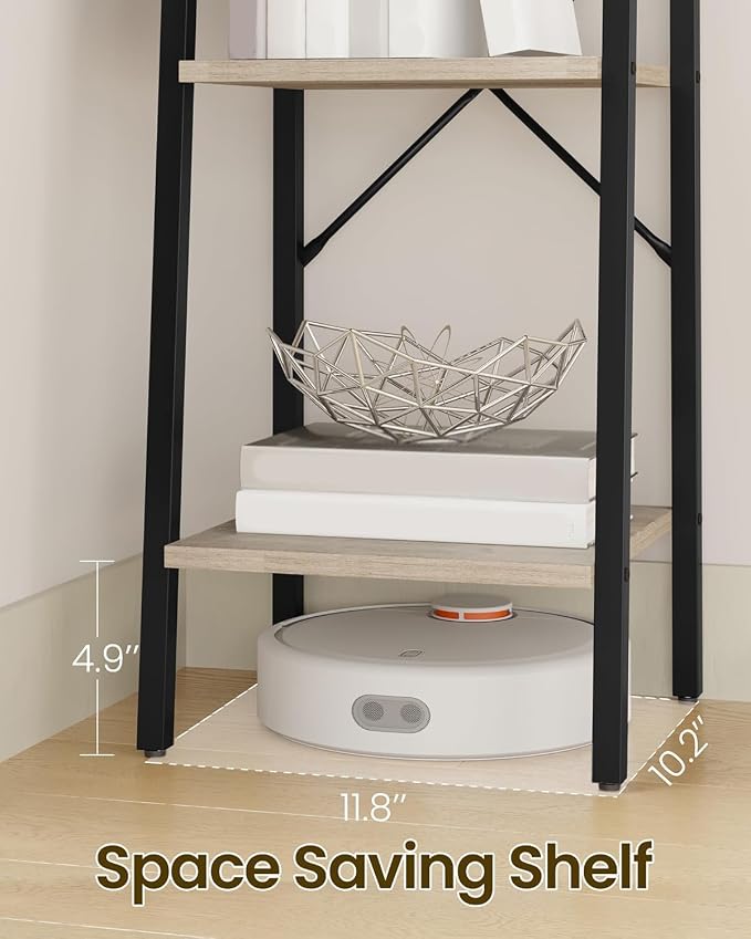 Hzuaneri Ladder Shelf, Freestanding Corner Storage Shelf | Bookcase - Image 7