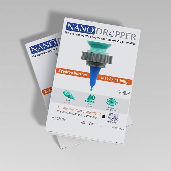 NANODROPPER Adaptor for Eyedrop Bottles – Volume Reducing Adaptor to Extend by NANODROPPER