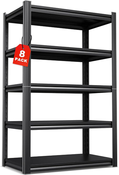 Set of 8 71"H Garage Shelving-2050LBS 5 Tier Storage Shelves, Adjustable Heavy by CreatingaComfortableLiving