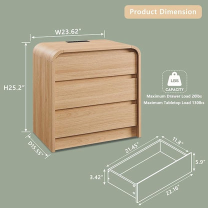 25" Tall Modern Nightstand - Image 2