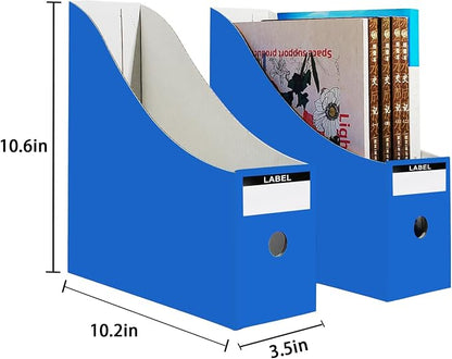 Limitliho 2 Pack Blue Cardboard Magazine File Holder - Image 3