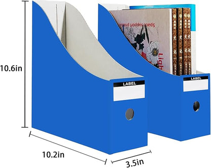 Limitliho 24 Pack Blue Cardboard Magazine File Holder - Image 3