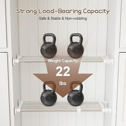 Hershii Closet Tension Shelf & Rod Expandable, Adjustable Storage Rack Metal - Image 2