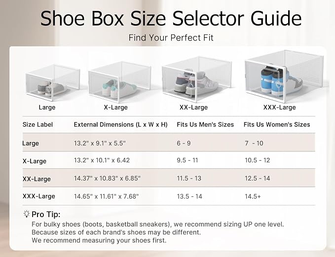 Kuject XX-Large Shoe Storage Boxes 12 Pack, Entryway & Under-Bed Storage - Image 9