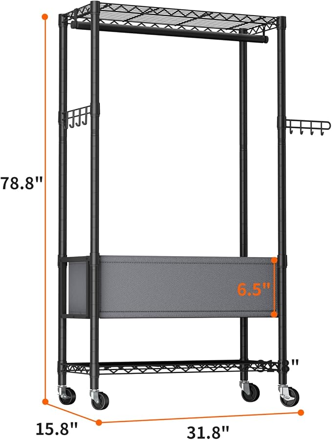 Clothes Rack, Heavy Duty Garment Rack 3 Tier Adjustable - Image 3
