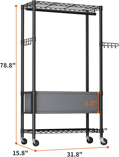 Clothes Rack, Heavy Duty Garment Rack 3 Tier Adjustable - Image 3