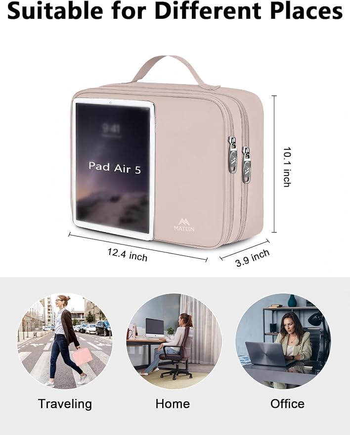 MATEIN Travel Cord Organizer for Women, Large Tech Storage Bag, Soft Pink | - Image 5