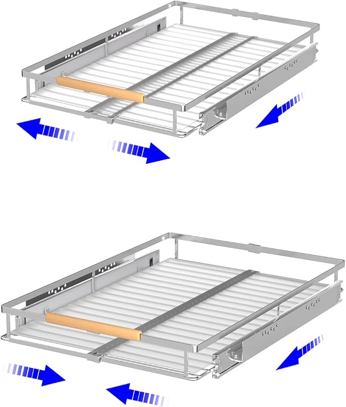 Pull Out Drawer Cabinet Organizer, Expandable Slide Out Storage Shelves by KIKIBRO