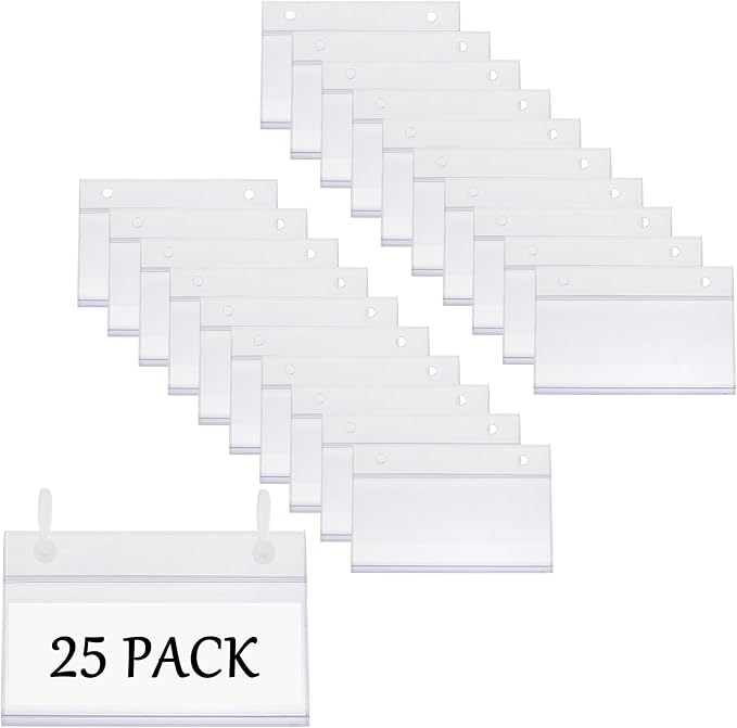 Biaungdo 25 Pcs Clear Basket Label Holders by Biaungdo
