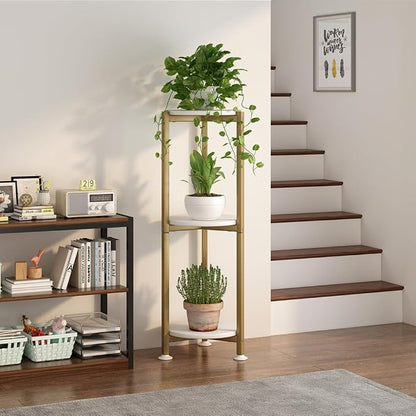 Plant Stand Indoor Outdoor 2 Tier Tall Metal Corner Storage Tiered Plant Shelf - Image 5