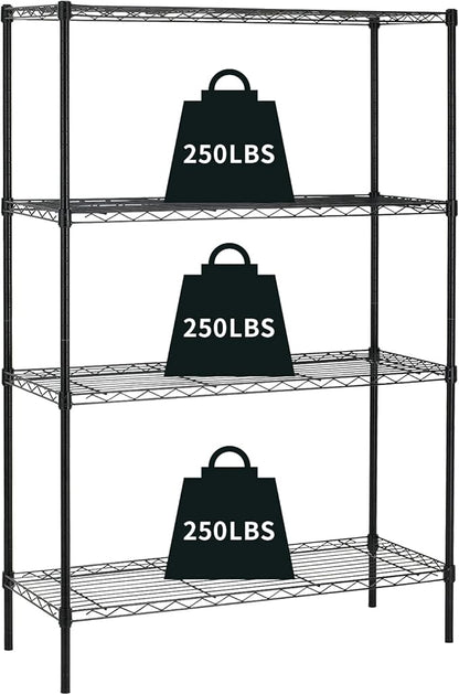 NChanmar 4 Tier Wire Shelving Unit Storage Shelves Shelf Organizer 54"x36"x14" by NChanmar