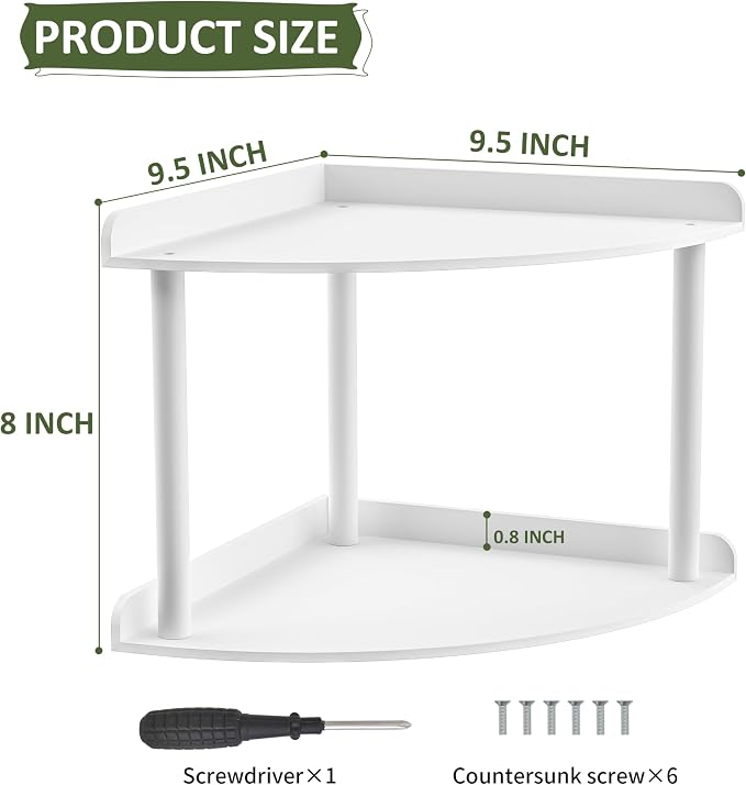 2 Tier Acrylic Corner Shelf Organizer Storage 9.5x9.5x8 Inch, Study Room - Image 3