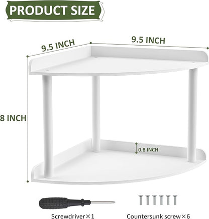 2 Tier Acrylic Corner Shelf Organizer Storage 9.5x9.5x8 Inch, Study Room - Image 3