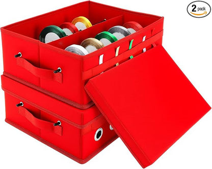 Cinnvoice 2 Pack Christmas Ribbon Organizer Container Box by Cinnvoice