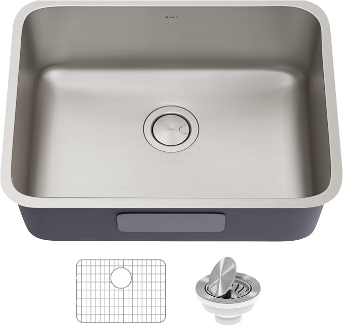 KRAUS Dex 25-inch Undermount 16 Gauge Stainless Steel Single Bowl Kitchen Sink by KRAUS