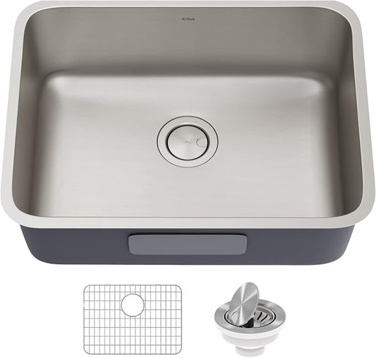 KRAUS Dex 25-inch Undermount 16 Gauge Stainless Steel Single Bowl Kitchen Sink by KRAUS