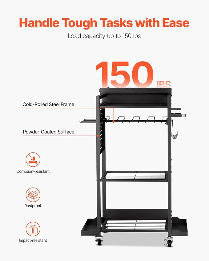 VEVOR 4-Tier Tool Organizer Cart - Image 5