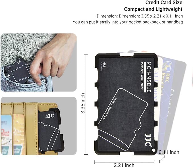 10 Slots Micro SD Card Holder Case Storage Organizer, Ultra Slim Credit Card - Image 6