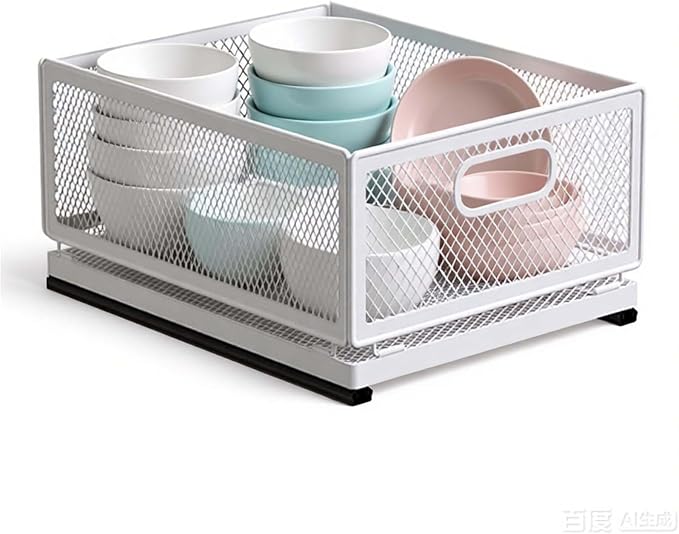 Slide-Out Storage Baskets W9.4"xD11.8"xH6.1" Rustproof Carbon Steel pull out - Image 6
