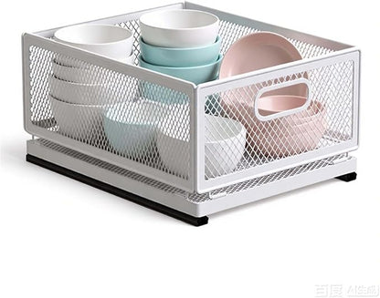Slide-Out Storage Baskets W9.4"xD11.8"xH6.1" Rustproof Carbon Steel pull out - Image 6
